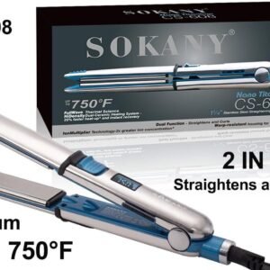 SOKANY Nano Titanium Hair Straightener - Up to 750 F, Dual Function
