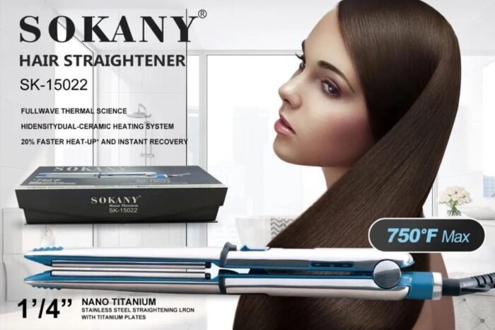 SOKANY Nano Titanium Hair Straightener - Up to 750 F, Dual Function - Image 2