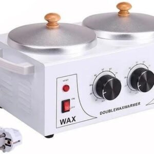 Double Wax Warmer Professional Electric Wax Heater Machine for Hair Removal, Dual Wax Pot Paraffin Facial Skin Body SPA Salon Equipment with Adjustable Temperature Set - 100 Wax Applicator Sticks