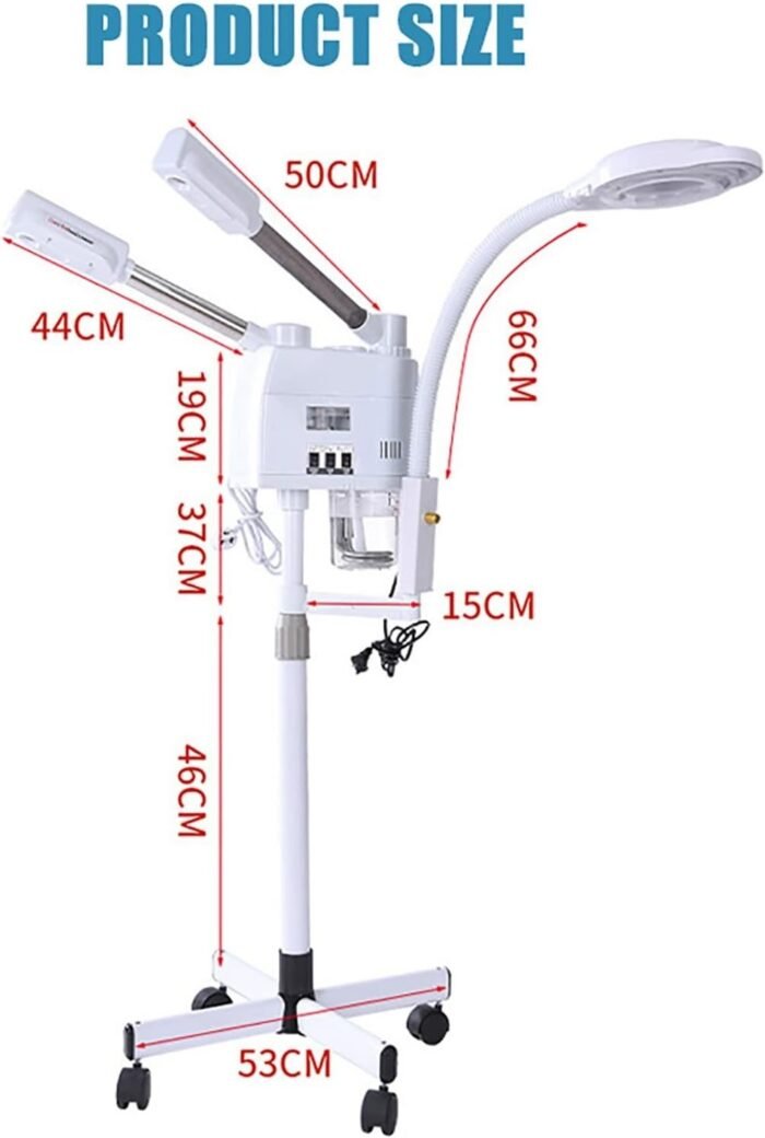 3 In 1 Facial Steamer, Hot and Cold Steam with 8X LED Magnifying Lamp, Open Pores, Reduce Blackheads, Pore Deep Cleaning, for Home Beauty Salon Spa - Image 3